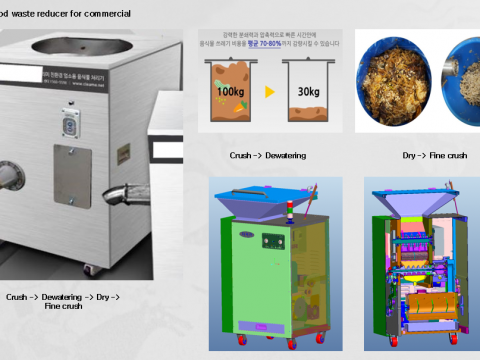 업소용, 대형 음식물처리기 설계, 개발